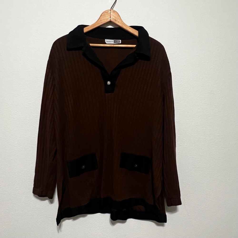 Talbots Petites Black Cable Knit V Neck Long Sleeve Sweater Women's Medium - Picture 5 of 5
